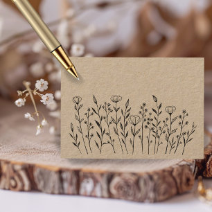 Chic Elegant Wildflower Simple Rustic Custom Kraft Place Card