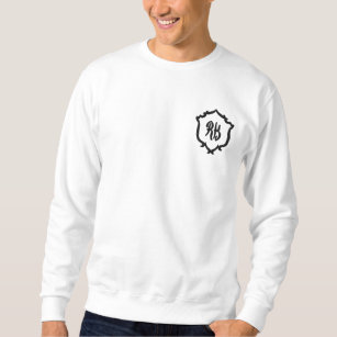 Chic Embroidered Initial Letter Monogram Men's  Embroidered Sweatshirt