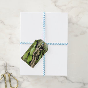 Chic Emerald Green Black Gift Tags