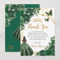 Chic Emerald Green Flowers Floral Quinceañera