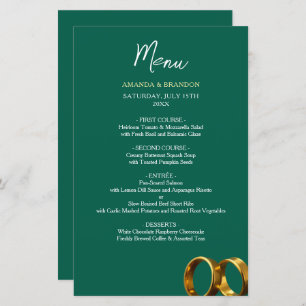 Chic Emerald Green Gold Rings Wedding