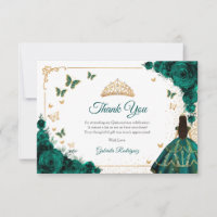 Chic Emerald Green Roses Gold Quinceanera
