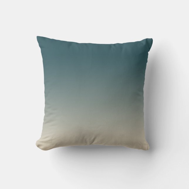 Chic Emerald Off-White Ombre Effect Cushion (Front)