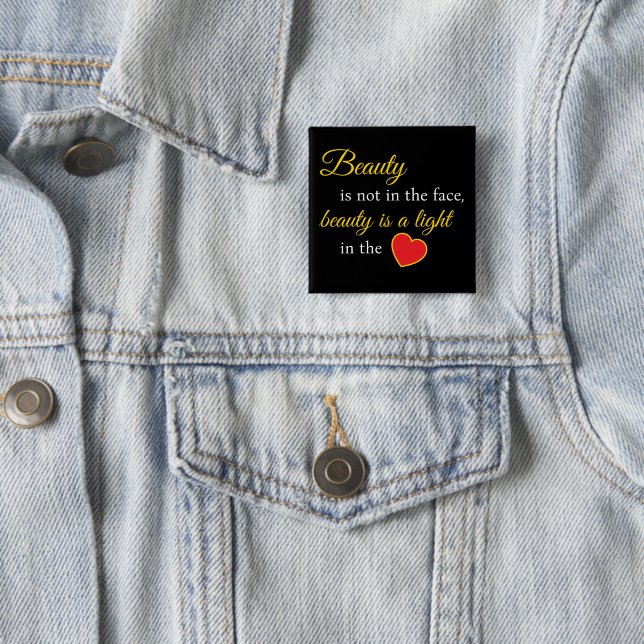 Chic & Empowering – Square Beauty Quote Pin (In Situ)