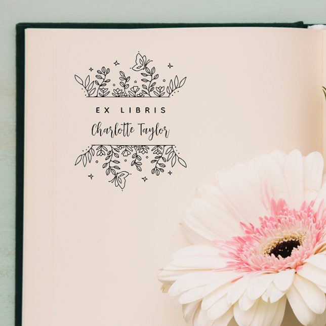 Chic Enchanted Forest Botanical Custom Book  Self-inking Stamp (Creator Uploaded)