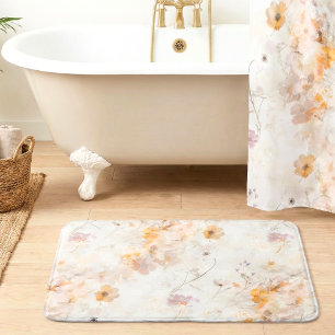 Chic Enchanted Meadow Watercolor Set of 2 Bath Mat