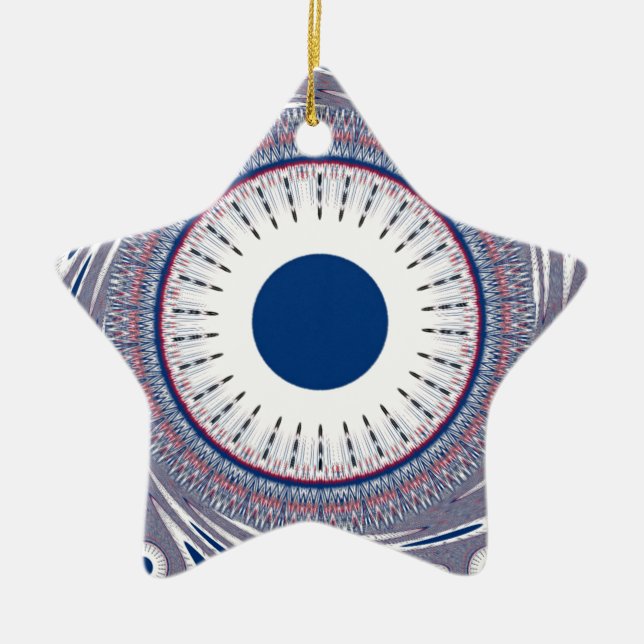 Chic Energetic Eye Design: A Mesmerising Pattern Ceramic Tree Decoration (Front)