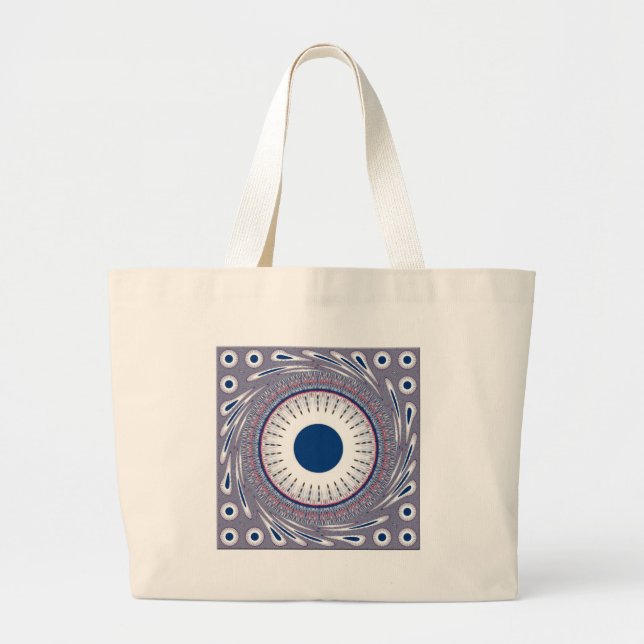 Chic Energetic Eye Design: A Mesmerising Pattern Large Tote Bag (Front)
