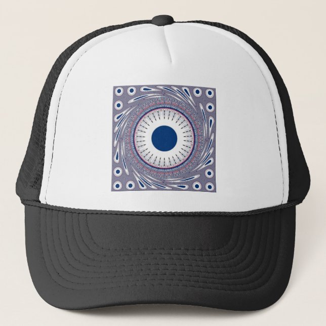 Chic Energetic Eye Design: A Mesmerising Pattern Trucker Hat (Front)