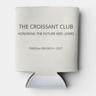Chic Espresso Croissant Club Bachelorette Can Cooler