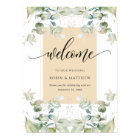 Chic, Eucalyptus Greenery Welcome Beige Tan Sign