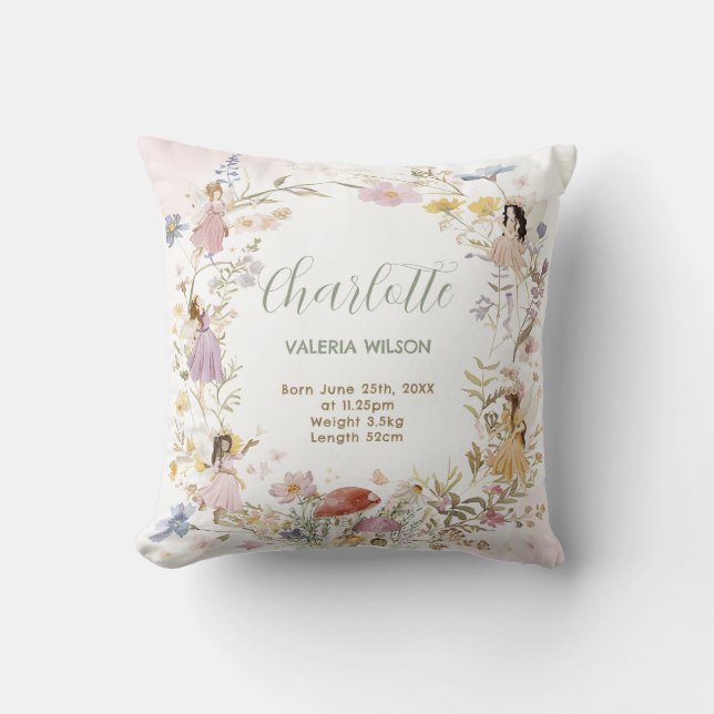 Chic Fairies Wildflower Meadow Cushion (Front)