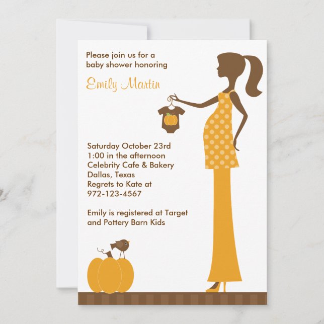 Chic Fall Mum-to-Be Invitations (Front)