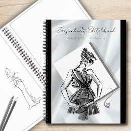 Chic Fashion Sketchbook Personalised Notebook