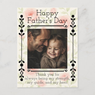 Chic Father’s Day Postcard with Custom Photo