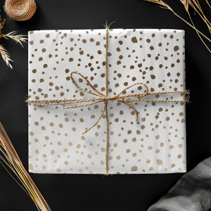 Chic Faux Gold Dot Pattern Wrapping Paper Sheet