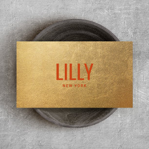Chic Faux Gold Foil Bold Modern Typography Business Card