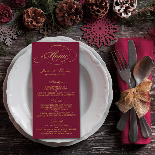 Chic Faux Gold Foil Christmas Menu Template