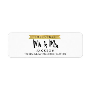 Chic Faux Gold Future Mr and Mrs Return Address