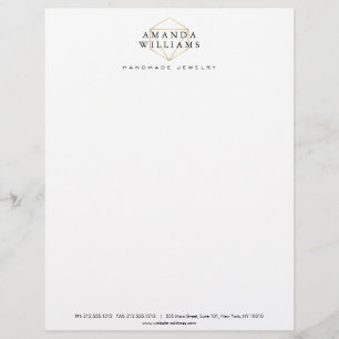 Chic Faux Gold Gemstone Jewellery Designer Personalized Letterhead