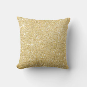 Chic Faux Gold Glitter Luxury Pillow