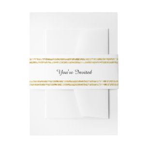Chic Faux Gold Glitter Trim - Belly Band Invitation Belly Band