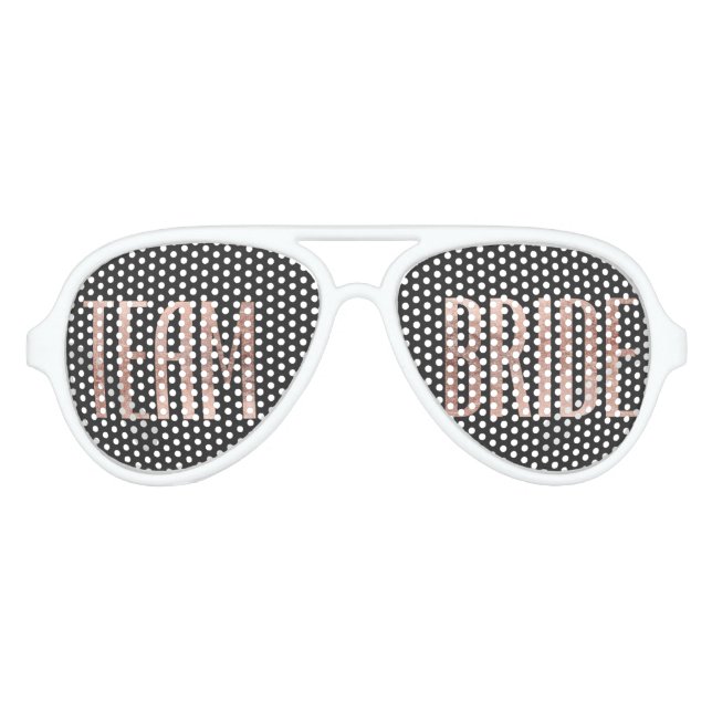 Chic Faux Rose Gold Team Bride Sunglasses (Front)
