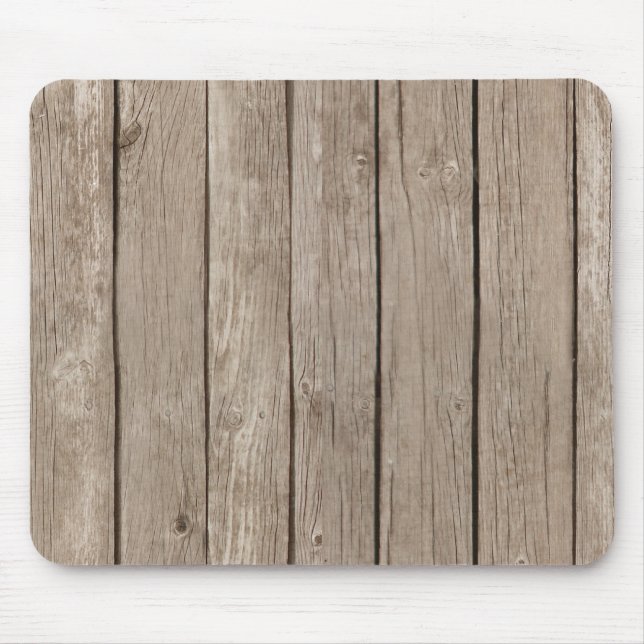 Chic Faux Rustic Wood Mouse Pad (Front)