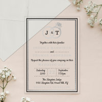 Chic Faux Silver Foil Monogram Wedding Rings