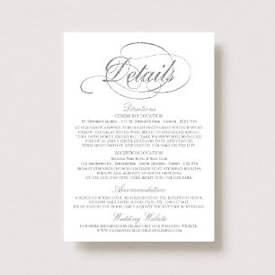 Chic Faux Silver Foil Wedding Detail Template
