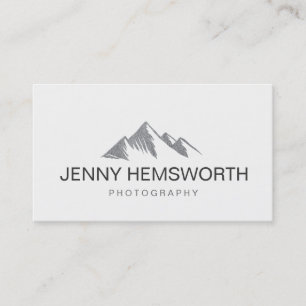 Chic Faux Silver Mountains Minimalist Business Card
