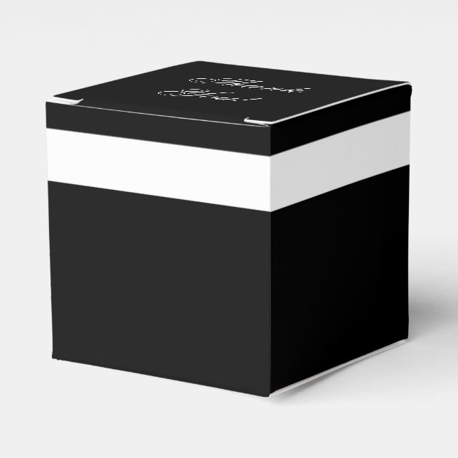 CHIC FAVOR/GIFT BOX_"Thank You" BLACK/WHITE Favour Box (Front Side)