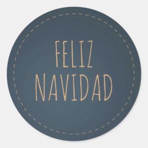 Chic Feliz Navidad Fleece Navidad... Customizable Classic Round Sticker