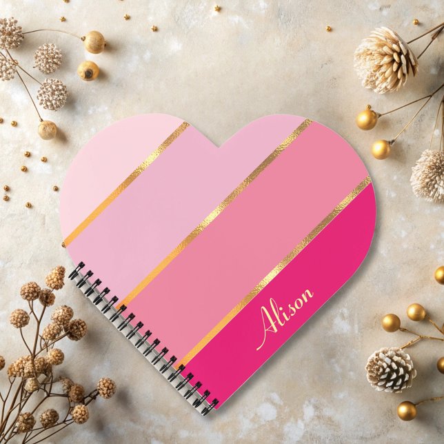 chic feminine pink gold Name  Notebook (Creator Uploaded)