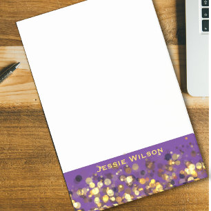 Chic feminine violet gold frame named post-it notes