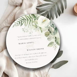 Chic Fern Eucalyptus Greenery Foliage Vow Renewal Invitation