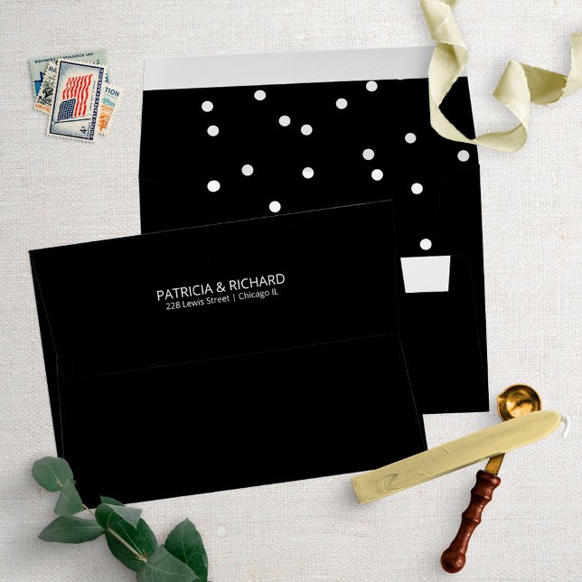 Chic Festive Confetti Pattern Wedding Invitation   Envelope (Creator Uploaded)