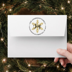 Chic Festive Snowflake Custom Return Address Envelope