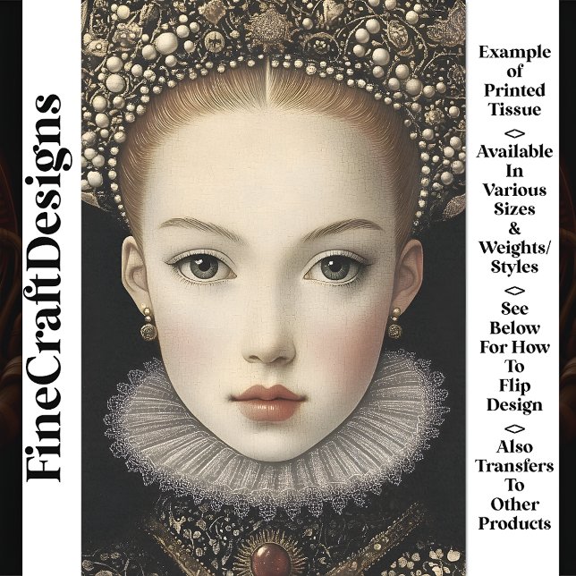 Chic Fictional Queen Princess Woman BG6 Decoupage Tissue Paper (Creator Uploaded)