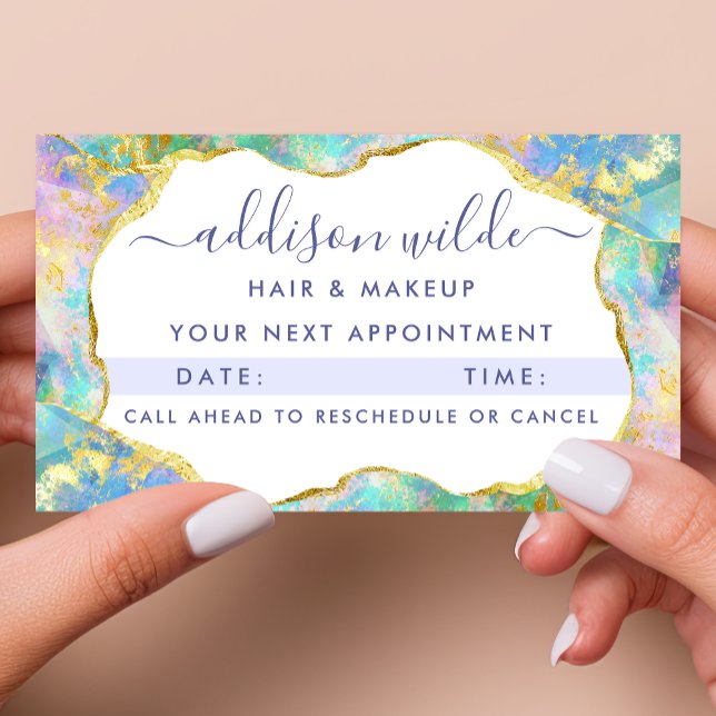Chic Fire Opal Rainbow Business Appointment Card (Creator Uploaded)