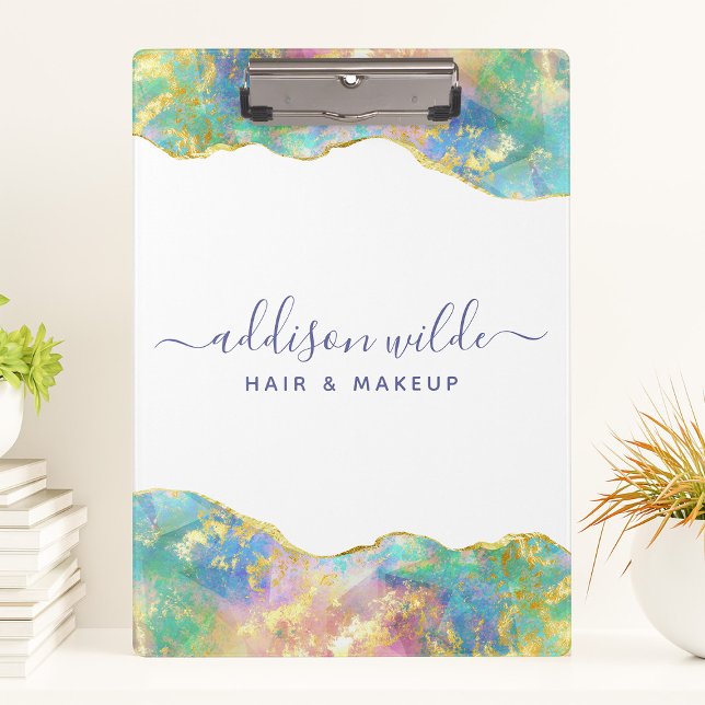 Chic Fire Opal Rainbow Gemstone Business Clipboard (Creator Uploaded)