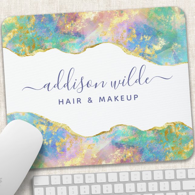 Chic Fire Opal Rainbow Gemstone Mouse Pad (Creator Uploaded)