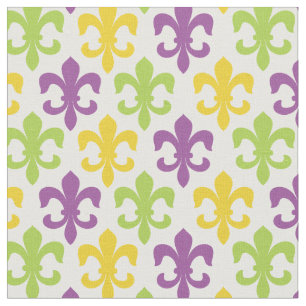Chic Fleur De Lis Mardi Gras Pattern Fabric