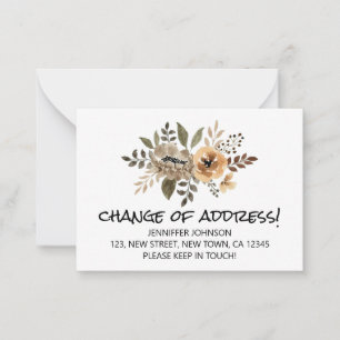 Chic Flora Change Of Address Announcement Card