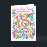 Chic Floral 18th Birthday for Granddaughter Card<br><div class="desc">A very pretty,  floral 18th Birthday Card for a 'Very Special Granddaughter',  with a Candy and Green number 18 and the word 'Step Daughter in Candy Pink',  with clusters of bright flowers and butterflies and 'Happy Birthday' in all the colours of the rainbow.</div>