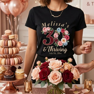  chic floral 30th birthday party  T-Shirt