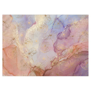 Chic Floral Abstract Pastel Colored Tablecloth