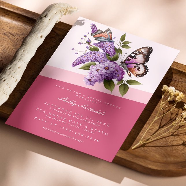 Chic Floral and Butterfly Bridal Shower Invitation (Personalized Chic Floral and Butterfly Bridal Shower Invitation)