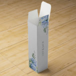 Chic Floral Blue Hydrangea Event Wedding  Wine Box<br><div class="desc">Chic and elegant blue hydrangea wine box featuring a beautiful floral design along with your names on each side of the box, event date and custom message of appreciation. The background may be changed to your preference using the editing tool software. Stylish, elegant with youthful undertones, this design adds just...</div>