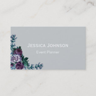 Chic Floral Border Monogram Business Card